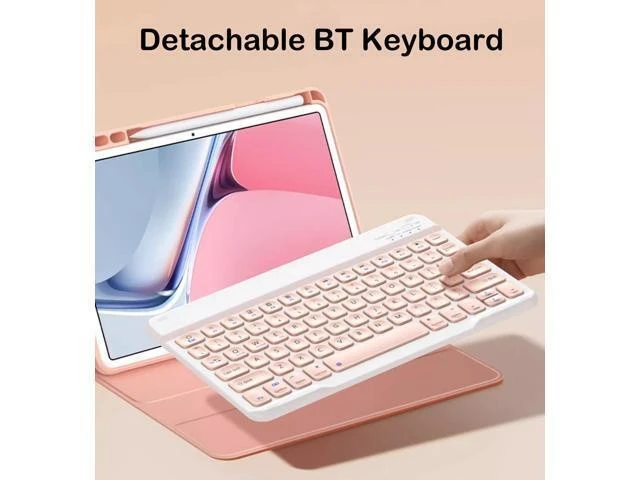 Alt view image 8 of 10 - AnMengXinLing for iPad 10th Generation Case with Keyboard,Keyboard Case with Pencil Holder,Candy Detachable Bluetooth Keyboard Folio Case for iPad 10.9" 10th Gen(2022), Purple