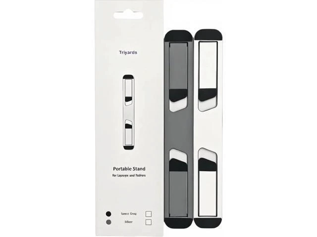 Alt view image 14 of 14 - Laptop Riser for Desk Aluminum Foldable Laptop Stand for 10-16 Models Including MacBook MacBook Air iPad HP and More Self-Adhesive Portable Laptop Stand with Non-Skid Feet