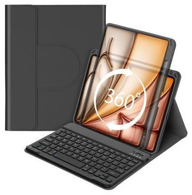 Alt view image 6 of 10 - GOOJODOQ Keyboard Case for iPad Air 11 inch 2024 M2 & iPad Pro 11" 4/3/2/1,iPad Air 5th/4th 10.9" Case with Keyboard,360 Rotating Case and Magnetic Detachable Keyboard Portrait/Landscape Modes-Black