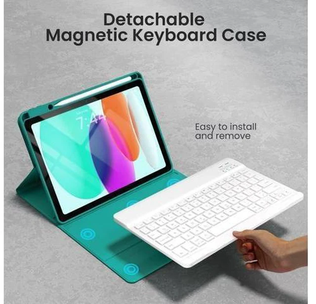 Alt view image 8 of 10 - OPAKIT Keyboard Case for iPad 10th Generation 2022 & A16 11th Generation 2025(10.9/11 inch), Detachable Wireless Keyboard, Stand Folio Keyboard Case with Pencil Holder for New iPad 10th Gen 2022-Teal