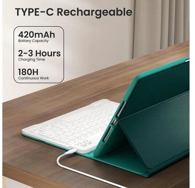 Alt view image 10 of 10 - OPAKIT Keyboard Case for iPad 10th Generation 2022 & A16 11th Generation 2025(10.9/11 inch), Detachable Wireless Keyboard, Stand Folio Keyboard Case with Pencil Holder for New iPad 10th Gen 2022-Teal