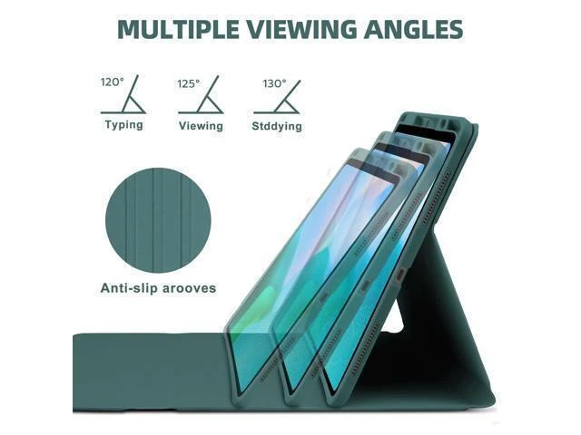 Alt view image 10 of 10 - GOKOCO for iPad Pro 11 inch M4 2024 Case with Keyboard-Keyboard Case for iPad Pro 11" 2024 with Pencil Holder,Wireless Detachable Keyboard,Auto Sleep/Wake Function-Dark Green