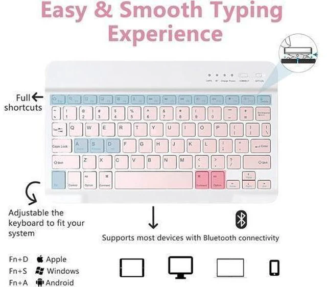 Alt view image 11 of 14 - MMK iPad 10th Generation Case with Keyboard 10.9" 2022, iPad Keyboard10th Generation Case for (A2757/A2777/A2696), iPad Case with Detachable Bluetooth Keyboard & Pencil Holder (Pink)