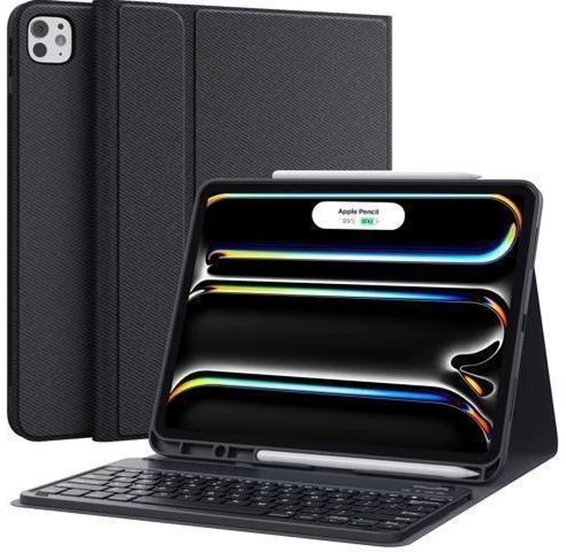 Alt view image 6 of 10 - CHESONA for iPad Pro 13 Inch Case 2024 with Keyboard, Magnetic Detachable Keyboard, Precise Cutouts Case with Pencil Holder, Multi-Viewing Angles, Wireless Folio Keyboard Case for iPad Pro 13'', Black