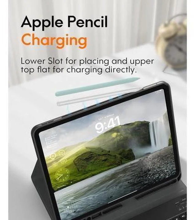 Alt view image 10 of 10 - CHESONA for iPad Pro 13 Inch Case 2024 with Keyboard, Magnetic Detachable Keyboard, Precise Cutouts Case with Pencil Holder, Multi-Viewing Angles, Wireless Folio Keyboard Case for iPad Pro 13'', Black