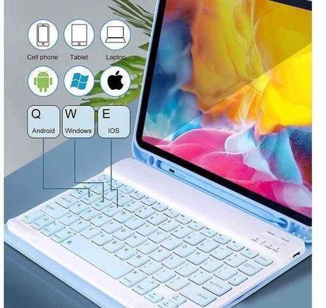 Alt view image 9 of 10 - QIYIBOCASE iPad Air 13 inch/iPad Pro 12.9 6th Generation Case with Keyboard and Mouse, iPad Pro12.9 inch 5th/4th/3rd Gen Keyboard Case with Pencil Holder, Detachable Magnetic Keyboard Case (Teal)