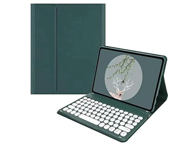 Alt view image 6 of 10 - for Kindle Fire HD 10 Keyboard case 2021,Detachable Round Keys Keyboard Case for Fire HD 10 /HD 10 Plus Tablet (11th Generation),Folio Fire hd 10 case with Keyboard for Women Kids (Teal)
