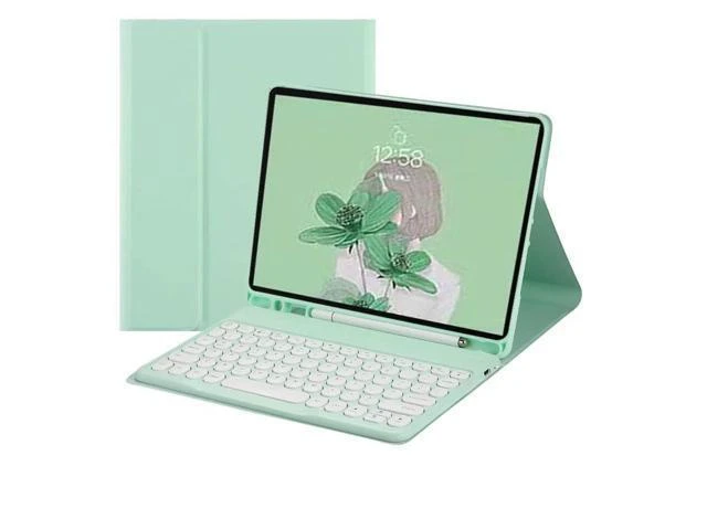 Alt view image 6 of 10 - for Kindle Fire HD 10 Keyboard case 2021,Detachable Round Keys Keyboard Case for Fire HD 10 /HD 10 Plus Tablet (11th Generation),Folio Fire hd 10 case with Keyboard for Women Kids,Mint Green