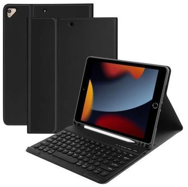 Alt view image 6 of 10 - Compatible for iPad 9th 8th 7th Generation Keyboard Case 10.2inch for iPad Air 3 Case with Keyboard, Bluetooth Keyboard for iPad Pro 10.5 3rd Gen, Slim Leather Cover for iPad 2021/2020/2019 Black