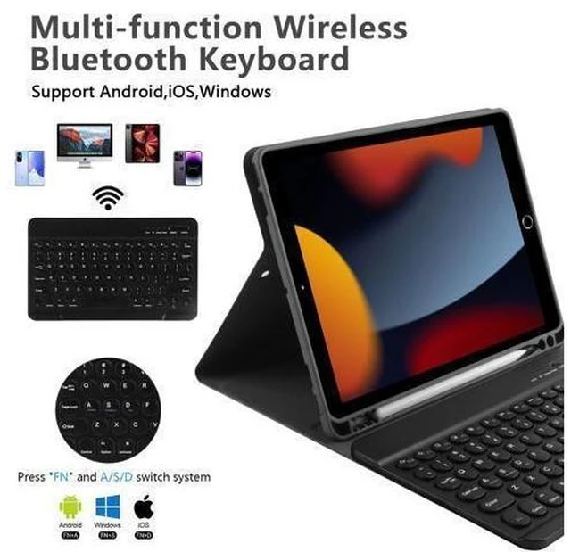 Alt view image 8 of 10 - Compatible for iPad 9th 8th 7th Generation Keyboard Case 10.2inch for iPad Air 3 Case with Keyboard, Bluetooth Keyboard for iPad Pro 10.5 3rd Gen, Slim Leather Cover for iPad 2021/2020/2019 Black