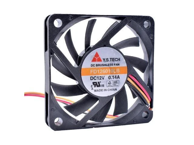 Alt view image 9 of 11 - FD126010LB 6cm 60mm 6010 12V 0.14A Computer CPU 3pin Silent Cooling Fan