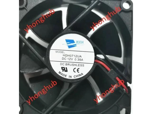 Alt view image 7 of 8 - HDH0712UA DC 12V 0.35A 70x70x25mm 2-Wire Server Cooling Fan