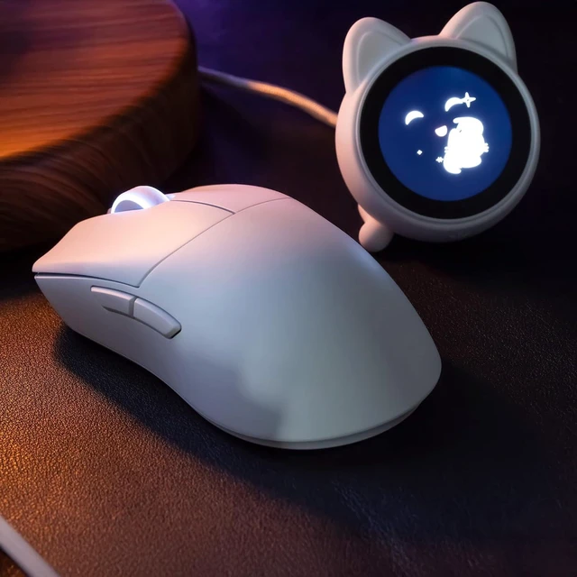 Alt view image 10 of 14 - WLMOUSE Huan 48g Ultra-Lightweight Magnesium Alloy Gaming Mouse,8K Voice & Display Receiver, Dual 8K Wireless/Wired, PAW3950HS Sensor, RGB Wheel Lighting, Nordic 54H20 (Balck(OM Switch))