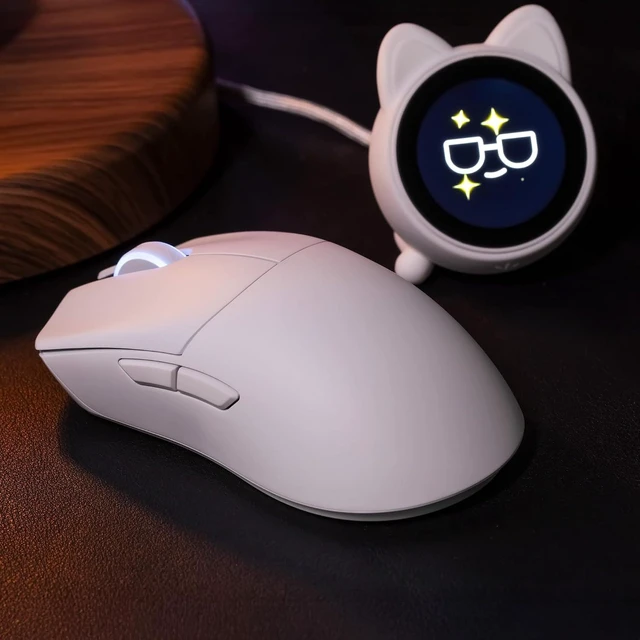 Alt view image 12 of 14 - WLMOUSE Huan 48g Ultra-Lightweight Magnesium Alloy Gaming Mouse,8K Voice & Display Receiver, Dual 8K Wireless/Wired, PAW3950HS Sensor, RGB Wheel Lighting, Nordic 54H20 (Balck(OM Switch))