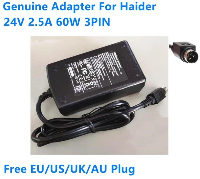 Alt view image 3 of 4 - 24V 2.5A 3PIN HDA60D01-240250 HDAD60W104 AC Adapter For Haider LS LI SHIN LSE9901B2460 Printer POS Power Supply Charger