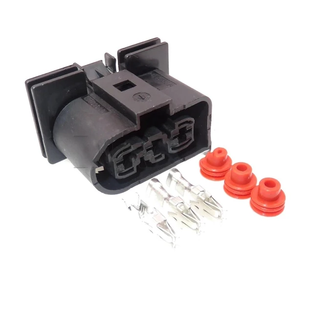 Alt view image 2 of 2 - 1 Set 3 Way Auto Radiator Plug For 1J0906443 1J0 906 443 1J0 906 233 1J0906233 Car Electronic Fan Cable(1 Set Female)