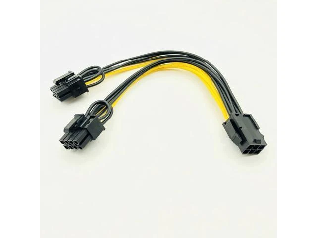 Alt view image 8 of 12 - 5PCS PCI-E 6-pin to Dual 6+2-pin (6-pin/8-pin) Power Splitter Cable Graphics Card PCIE PCI Express 6Pin to Dual 8Pin Power Cable