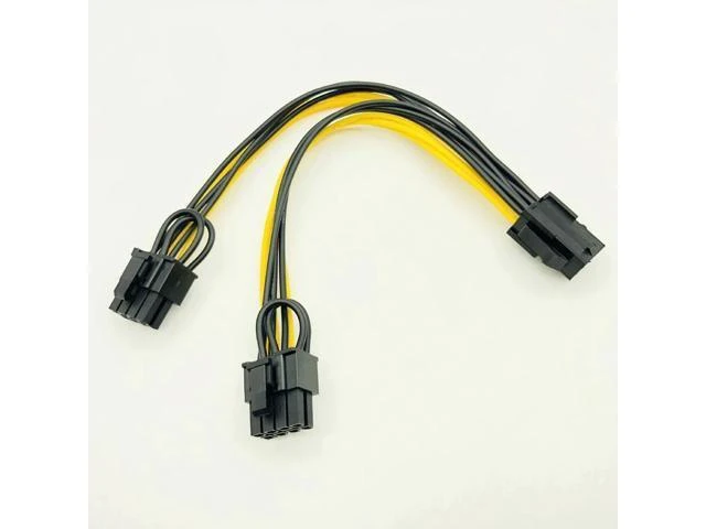 Alt view image 9 of 12 - 5PCS PCI-E 6-pin to Dual 6+2-pin (6-pin/8-pin) Power Splitter Cable Graphics Card PCIE PCI Express 6Pin to Dual 8Pin Power Cable