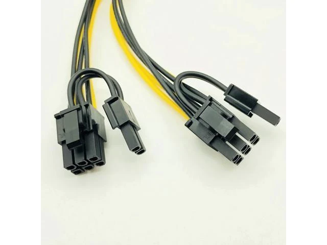 Alt view image 10 of 12 - 5PCS PCI-E 6-pin to Dual 6+2-pin (6-pin/8-pin) Power Splitter Cable Graphics Card PCIE PCI Express 6Pin to Dual 8Pin Power Cable