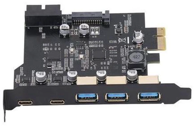 Alt view image 2 of 2 - PCIe Expansion Card 5 Port PCIe to USB 3.2 Card 2 USB C Easy to Install 20Gbps 3 USB