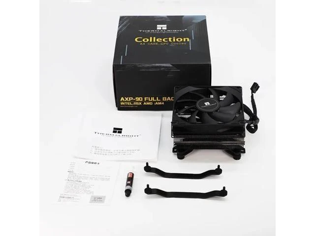 Alt view image 9 of 10 - AXP90 FULL BLACK 47mm 4 Heatpipe low profile Case CPU Cooler MINI ATX HTPC CPU Cooling For intel 1155 1156 AM4