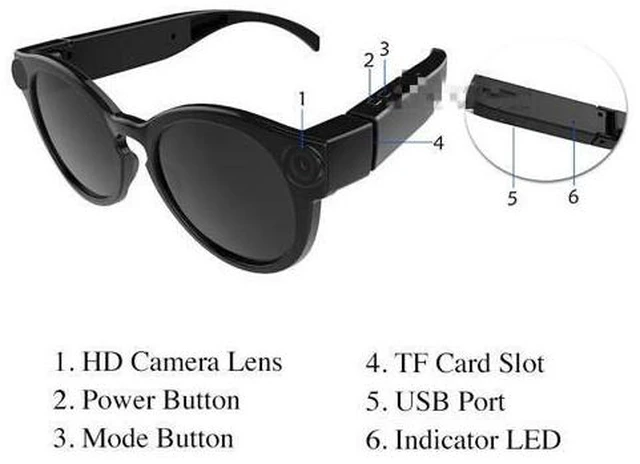 Alt view image 10 of 10 - Glasses WiFi Mini Camera HD 1080P DVR Video Audio Recorder Portable Outdoor Sport Sunglasses Cam Micro IP Camcorder