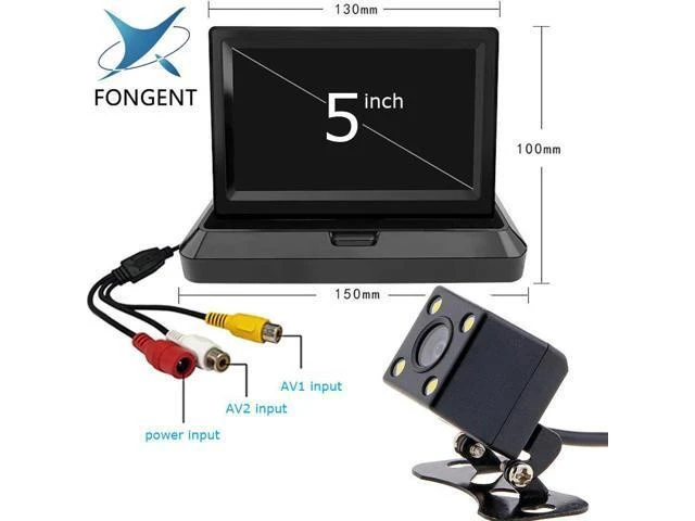 Alt view image 6 of 10 - 5 inch TFT LCD Color Screen Car monitor Rearview Reversing parking monitor Foldable design Back Up Off Mirror Monitor
