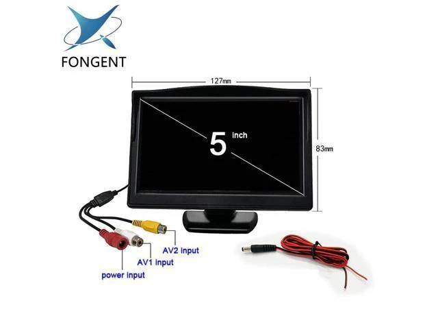 Alt view image 8 of 10 - 5 inch TFT LCD Color Screen Car monitor Rearview Reversing parking monitor Foldable design Back Up Off Mirror Monitor