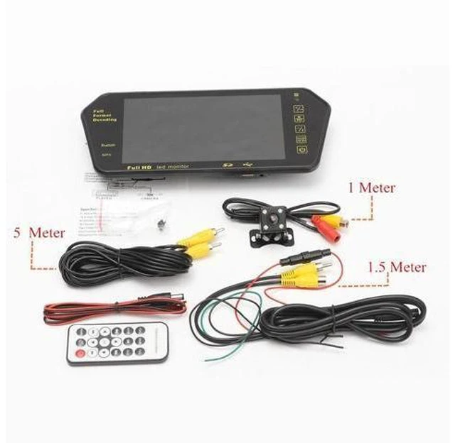Alt view image 9 of 10 - 7 Inch bluetooth TFT LCD Color Mirror Monitor Viedo MP5 Player Remote Control Auto Car Rearview Backup Reversing Camera