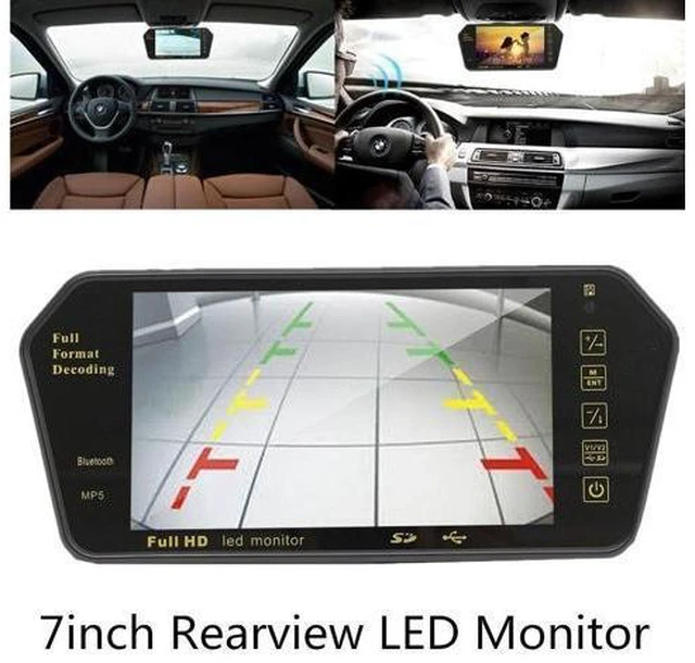 Alt view image 8 of 10 - 7 Inch bluetooth TFT LCD Color Mirror Monitor Viedo MP5 Player Remote Control Auto Car Rearview Backup Reversing Camera