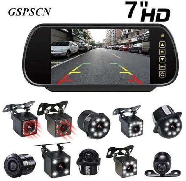 Alt view image 6 of 10 - Car 7inch Mirror Monitor Full Touch Screen LCD Rearview monitors LED Night Vision Waterproof Rear View Camera infrared