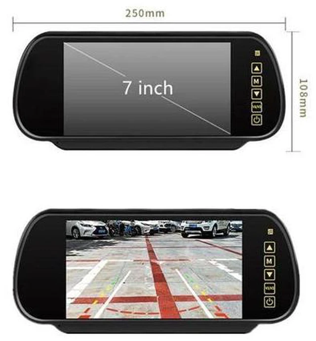 Alt view image 7 of 10 - Car 7inch Mirror Monitor Full Touch Screen LCD Rearview monitors LED Night Vision Waterproof Rear View Camera infrared