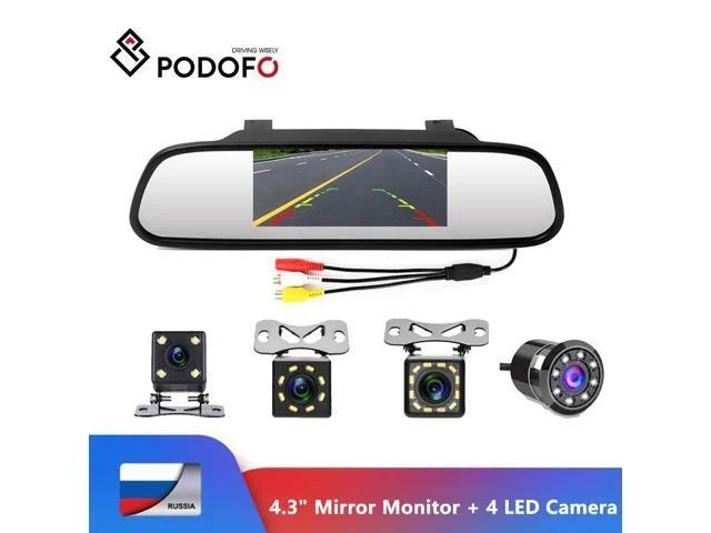 Alt view image 6 of 10 - 4.3" Car Rearview Mirror Monitor Auto Parking System + LED Night Vision Backup Reverse Camera CCD Car Rear View Camera