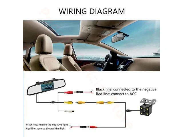 Alt view image 9 of 10 - 4.3" Car Rearview Mirror Monitor Auto Parking System + LED Night Vision Backup Reverse Camera CCD Car Rear View Camera