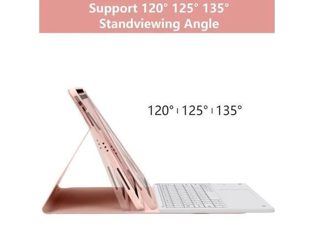 Alt view image 10 of 10 - BQSS Keyboard Case for iPad Air 13 inch(M2) 2024 Case with Keyboard for iPad Pro 12.9 inch 6th/5th/4th Gen Keyboard Cover Detachable Backlit Wireless Keyboard Case with Pencil Holder Pink