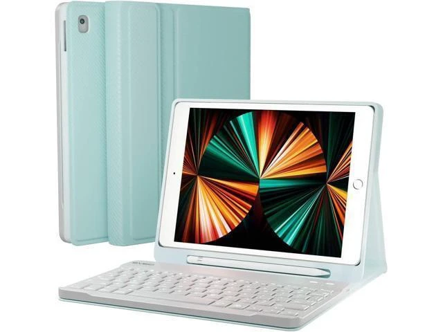 Alt view image 5 of 8 - EVEO iPad Case With Keyboard 10.2'' - iPad 9th Generation Case With Keyboard (2021) - for iPad Case 9th Generation/8th Gen/7th iPad keyboard case 9th generation iPad case, Built-in Pencil Holder-Green