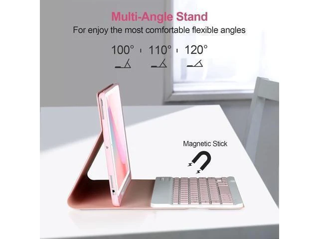 Alt view image 12 of 13 - Keyboard Case for iPad 9/8/7th Gen 10.2,Case with Keyboard ipad 10.2 inch,Keyboard for iPad 9th Gen,Detachable Bluetooth Keyboard for iPad 10.2 ,iPad keyboard Case 9th Gen with Pencil Holder,Pink