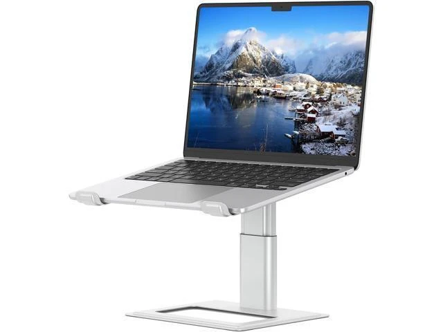 Alt view image 8 of 14 - Adjustable Laptop Stand for Desk Computer Stand Ergonomic Laptop Riser Holder Compatible with 10 to 17.3 Inches Notebook PC Computer Aluminum Silver
