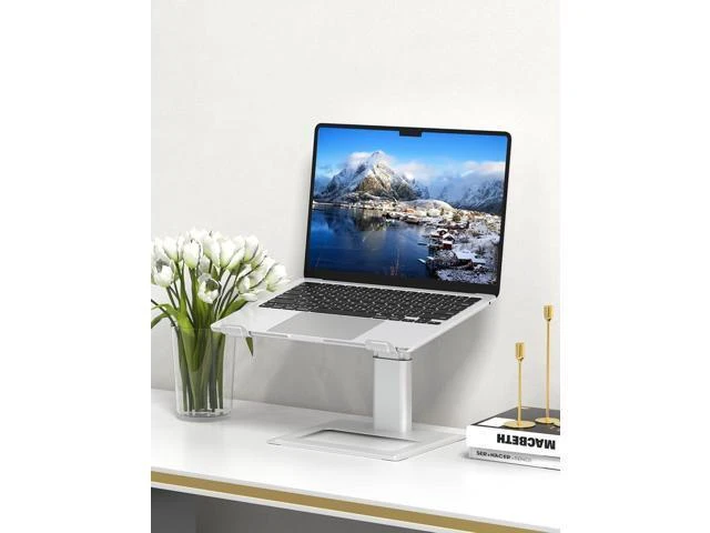 Alt view image 13 of 14 - Adjustable Laptop Stand for Desk Computer Stand Ergonomic Laptop Riser Holder Compatible with 10 to 17.3 Inches Notebook PC Computer Aluminum Silver