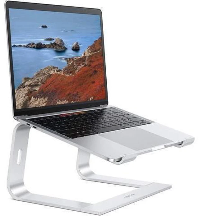 Alt view image 8 of 14 - Laptop Stand Detachable Laptop Mount Aluminum Laptop Holder Stand for Desk Compatible with MacBook Air/Pro HP and All Laptops (11-16 inch) Silver