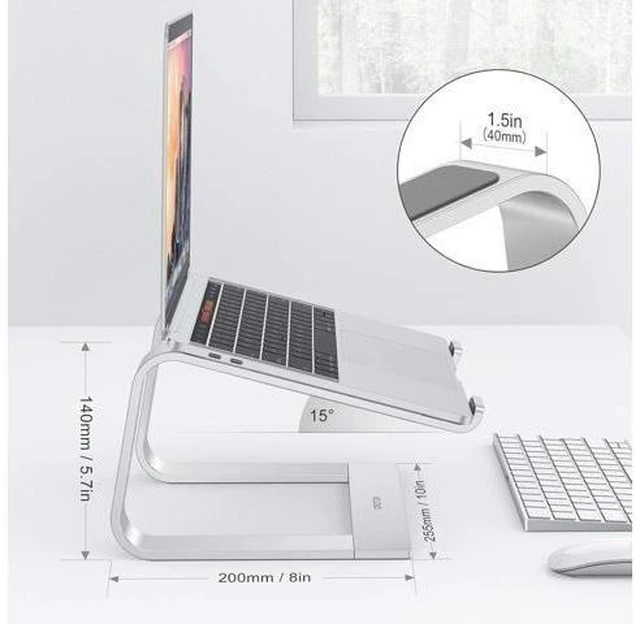 Alt view image 9 of 14 - Laptop Stand Detachable Laptop Mount Aluminum Laptop Holder Stand for Desk Compatible with MacBook Air/Pro HP and All Laptops (11-16 inch) Silver
