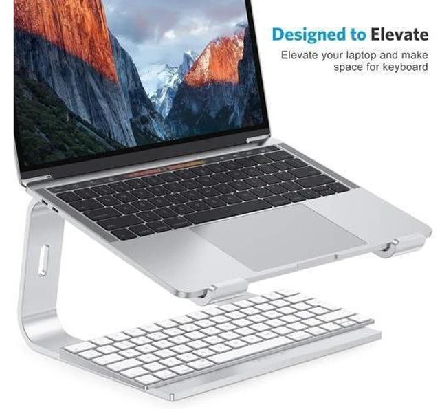 Alt view image 11 of 14 - Laptop Stand Detachable Laptop Mount Aluminum Laptop Holder Stand for Desk Compatible with MacBook Air/Pro HP and All Laptops (11-16 inch) Silver