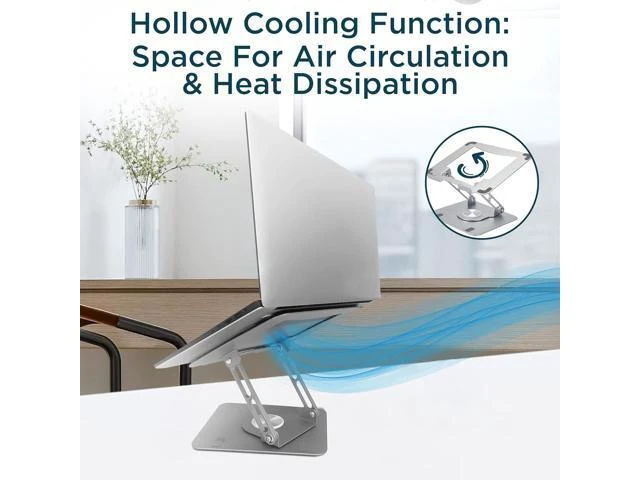 Alt view image 11 of 14 - Swivel Laptop Stand for Desk Adjustable Computer iPad Stand for Desk w/ 360 Rotation Portable Laptop Holder for Home Office Ergonomic Supplies