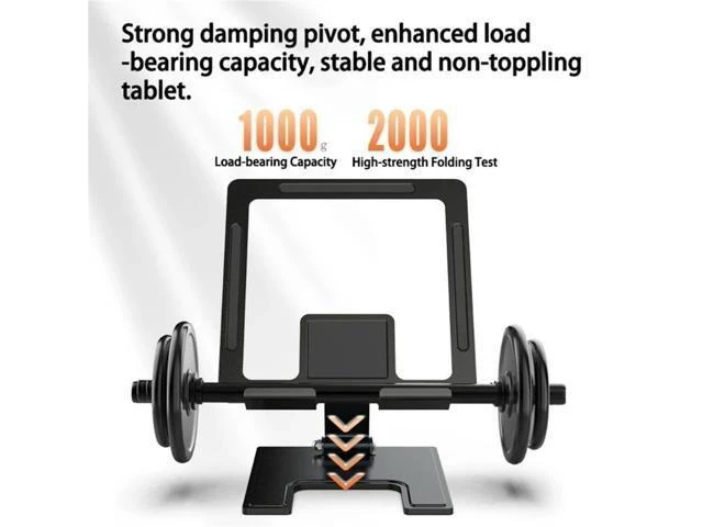 Alt view image 10 of 14 - Physowell Tablet Stand Holder Adjustable Tablet Stand for Desk Portable Monitors Stand Tablet Holder Travel Holder for Tablets Black