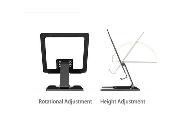 Alt view image 12 of 14 - Physowell Tablet Stand Holder Adjustable Tablet Stand for Desk Portable Monitors Stand Tablet Holder Travel Holder for Tablets Black