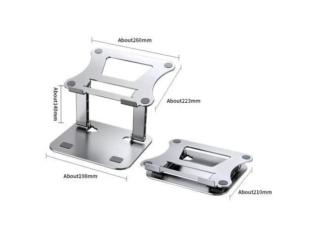 Alt view image 13 of 14 - Physowell Phone Tablet Stand Adjustable Aluminum Alloy laptop Tablet up to 17 "Laptop Portable Folding stand Cooling stand support Grey