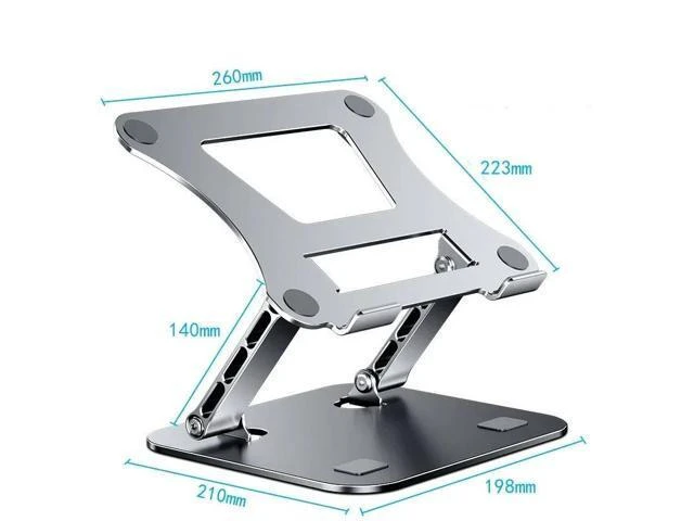 Alt view image 14 of 14 - Physowell Phone Tablet Stand Adjustable Aluminum Alloy laptop Tablet up to 17 "Laptop Portable Folding stand Cooling stand support Grey