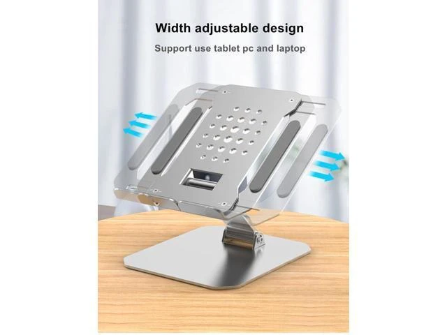 Alt view image 7 of 10 - Two Levels Width Adjustable Tablet Stand Aluminum Laptop Stand Height Adjustment iPad Stand for iPad MacBook Tablet Accessories
