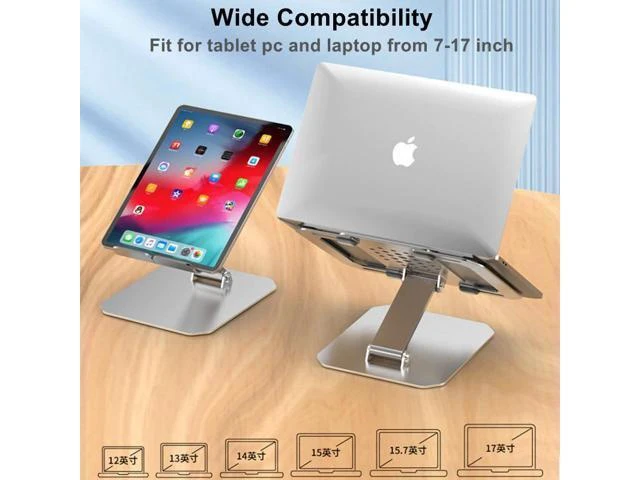 Alt view image 9 of 10 - Two Levels Width Adjustable Tablet Stand Aluminum Laptop Stand Height Adjustment iPad Stand for iPad MacBook Tablet Accessories