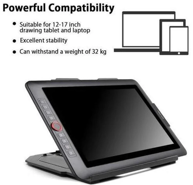 Alt view image 6 of 6 - Drawing Tablet Stand, Laptop Stand, Foldable Stand for Tablet Display, 9 Levels Adjustable Angles,for 12-17 Inch Tablet